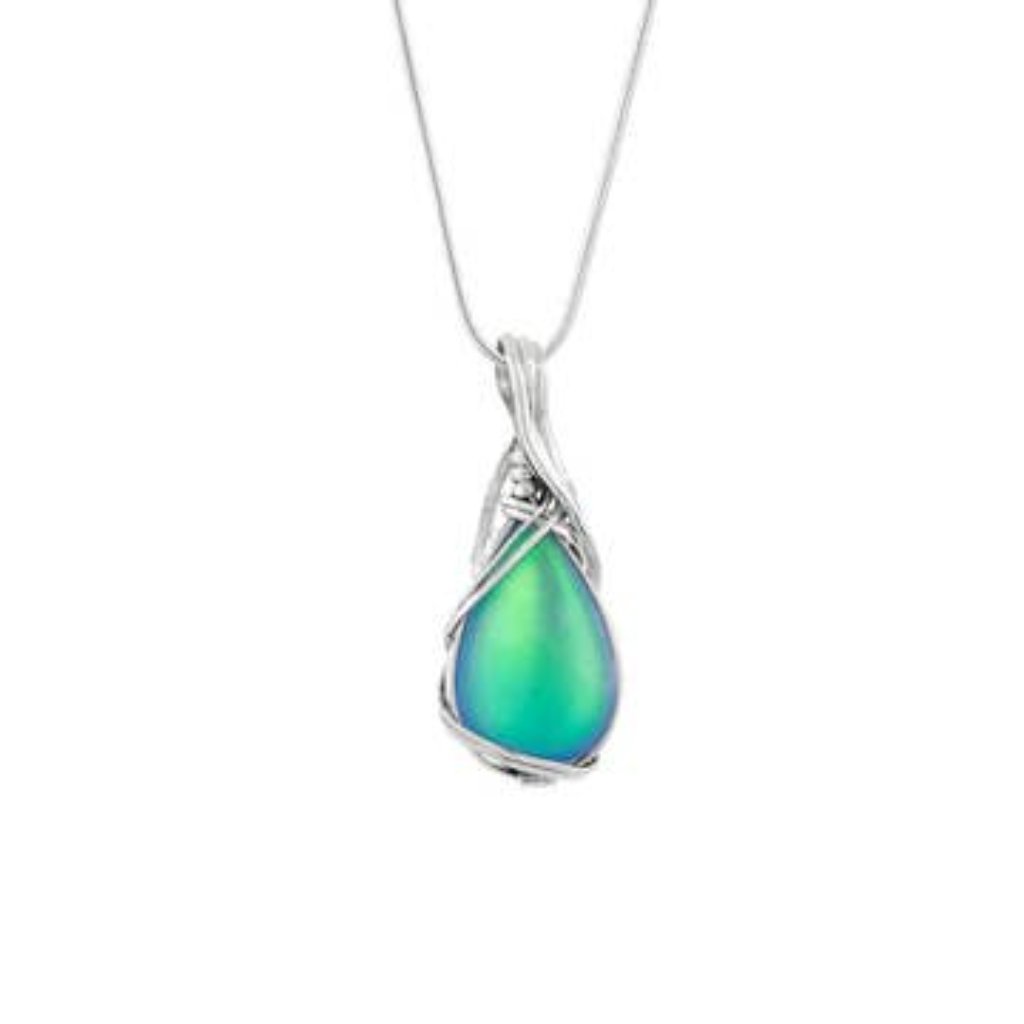 Wire Wrap Pendant Sterling Silver Crystal Jewelry Necklace